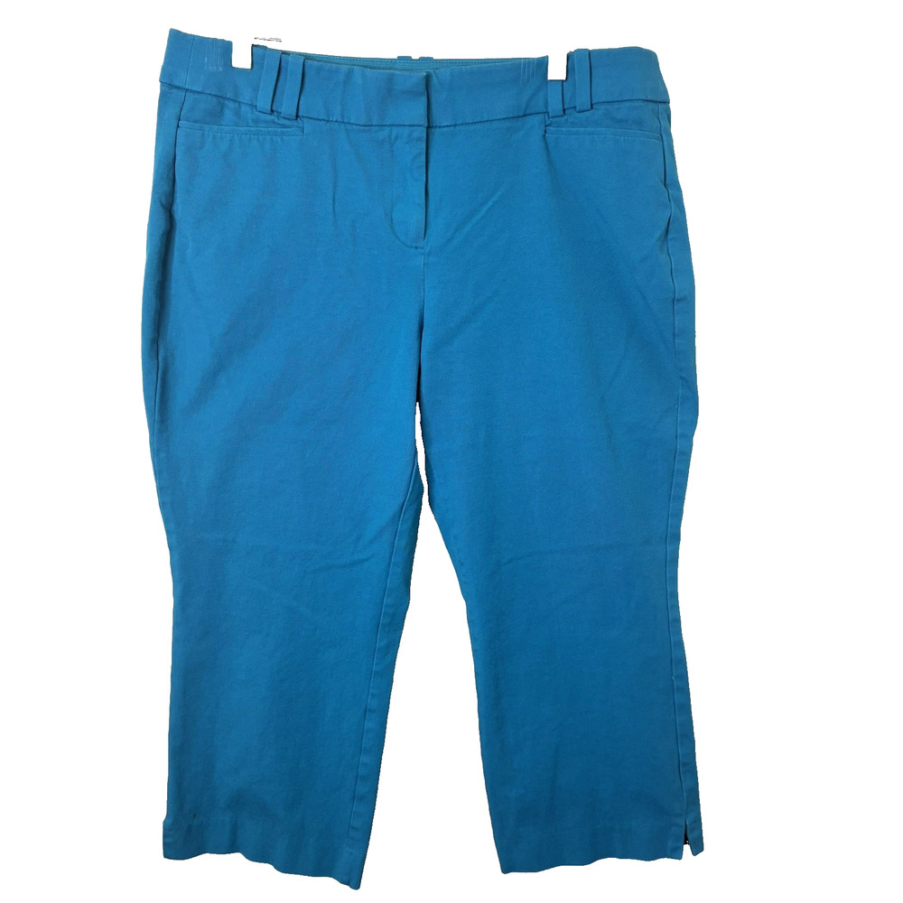 Lane Bryant Women's The Allie Teal Cropped Stretch Waist Pants Size 14